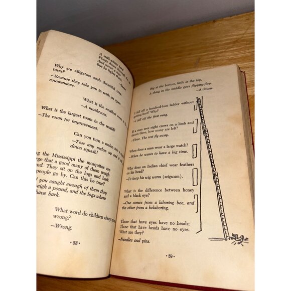 The American Riddle Book Hardcover Book 1927 By Withers Red Cloth Cover Vintage - Picture 11 of 13